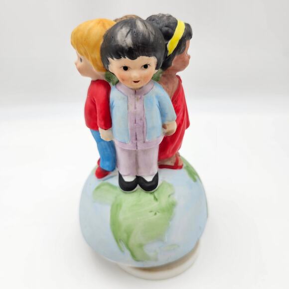 Vintage USA For Africa "We Are The World" 1985 Figurine Music Box Brockman WORKS - Picture 3 of 7